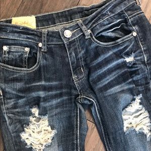 Ripped & Faded Straight Leg Jeans